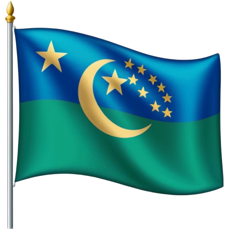 Uzbek flag fluttering in the moon emoji