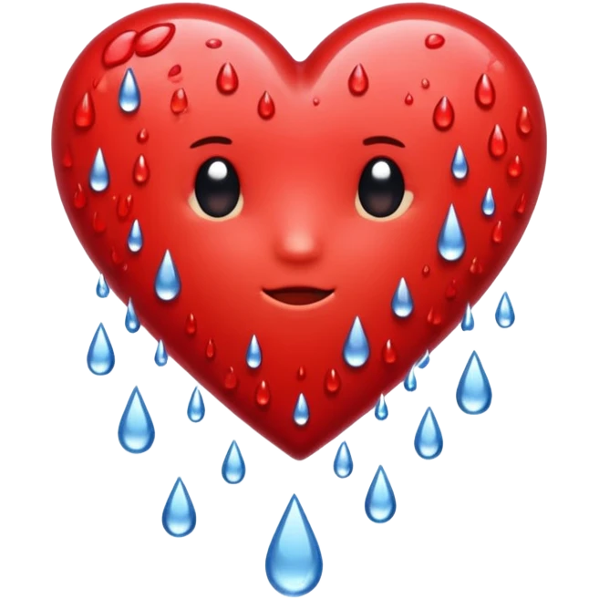 Red heart with rain emoji