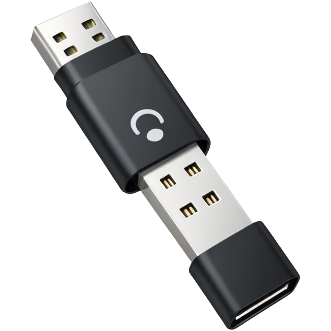 USB flash drive storage device with metal connector and plastic case emoji