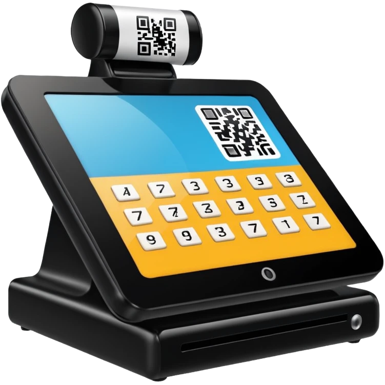 POS terminal with QR-code on it emoji