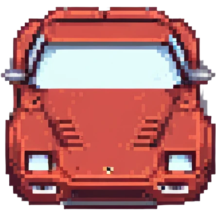 red Ferrari sports car, pixel art style emoji