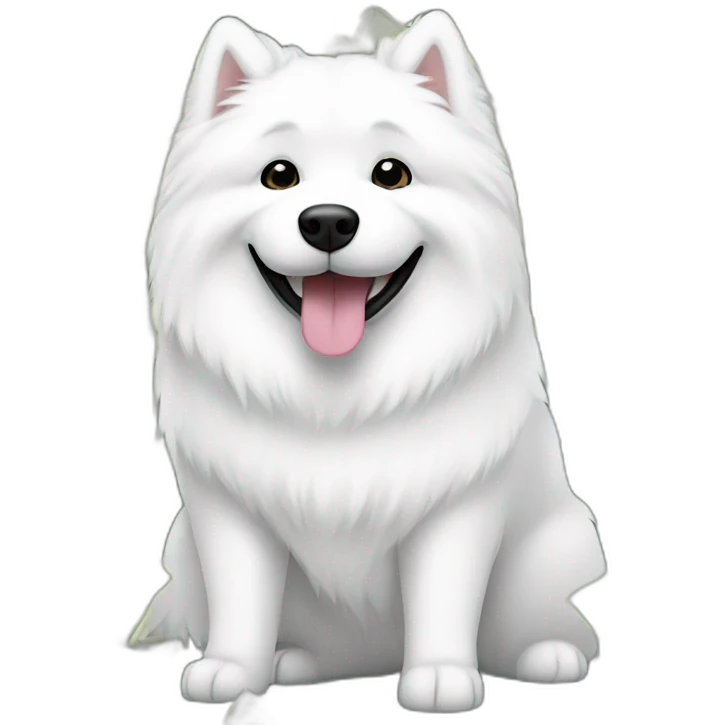 Samoyed making money emoji