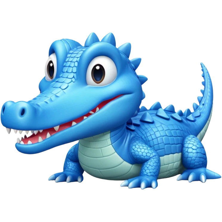 "A stylized, high-detail 3D render of a small, cute blue crocodile from Disney Dreamlight Valley. " emoji