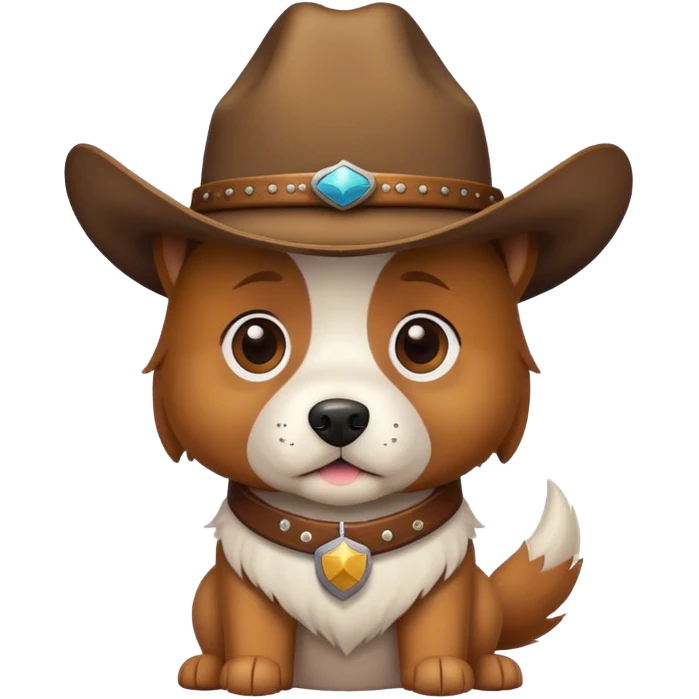 dog wearing cowboy hat emoji