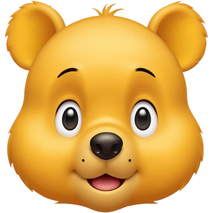 ursinho Pooh face, surprised expression, yellow, simple emoji