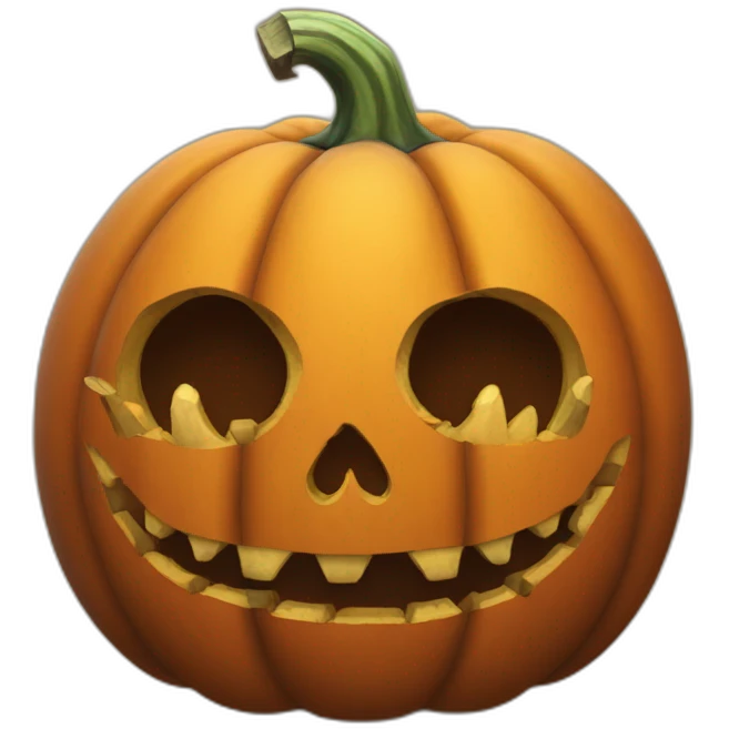 a Halloween pumpkin with skeleton hands takes root emoji