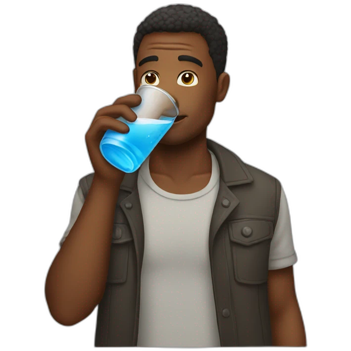 Man drink water emoji