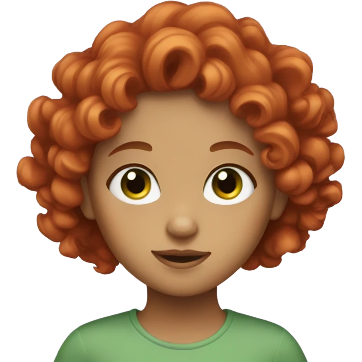 Girl with curly red hair and green eyes emoji