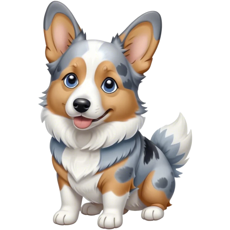Blue Merle corgi splooting emoji