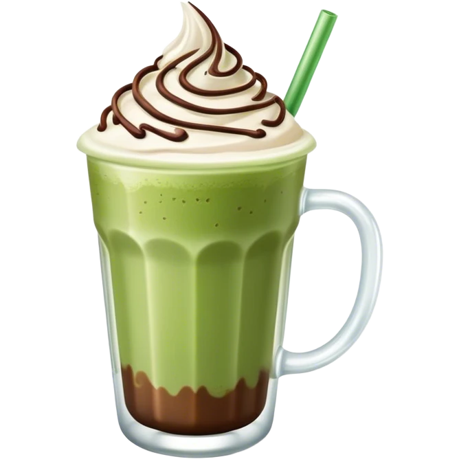 Iced Matcha latte with chocolate cold foam  emoji