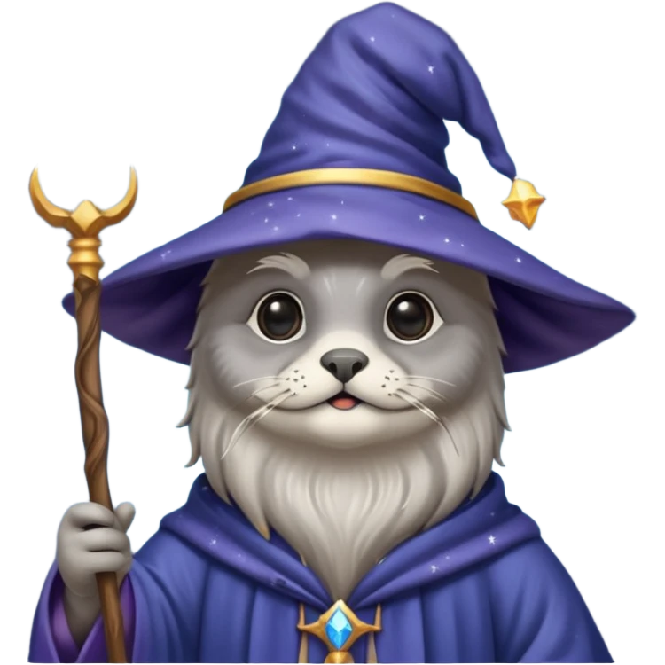 A wizard Seal that have a Galaxy in his head emoji