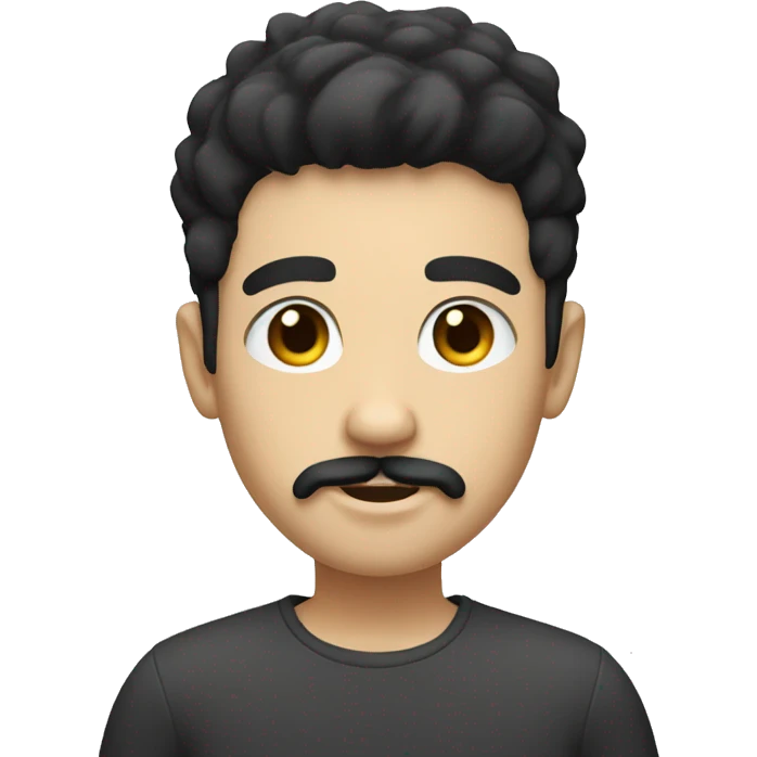 boy with goatee and neat mustache with short black hair and white skin emoji