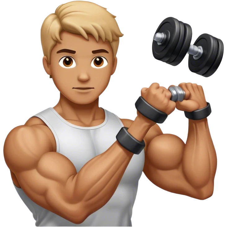 Arm curling dumbbell with veiny biceps emoji