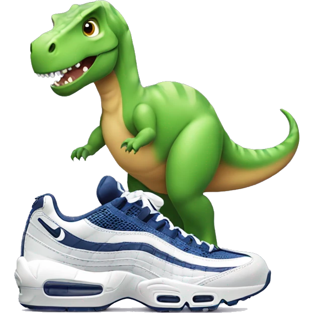 Dinosaur wearing air max 95 emoji