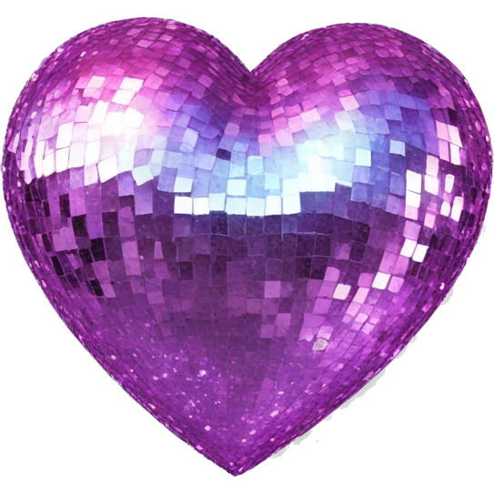 Glitter mirrorball heart emoji