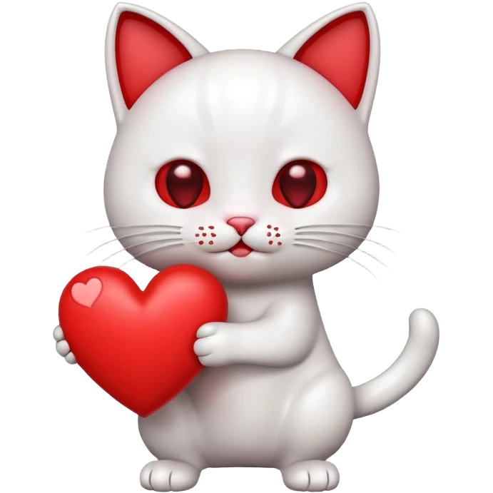 pop cat popping, a red heart comes out emoji