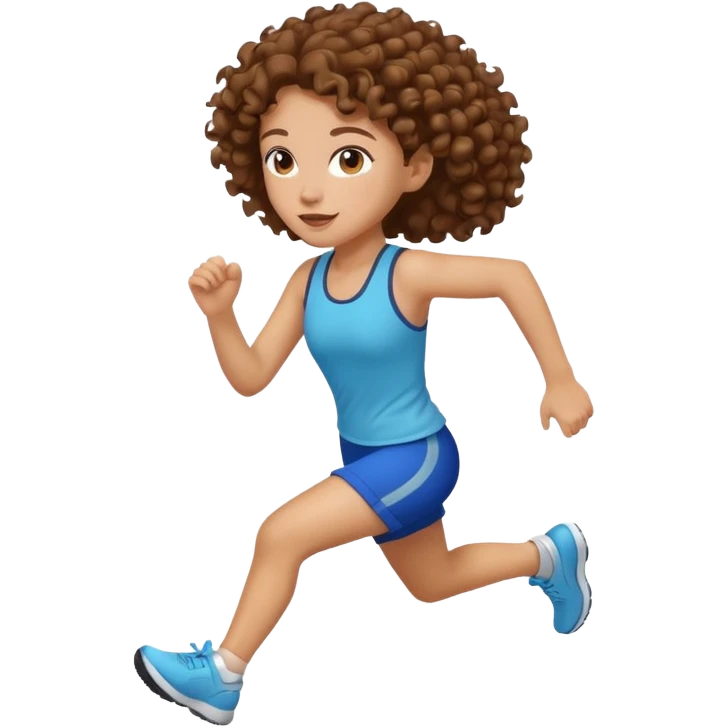 curly girl running emoji