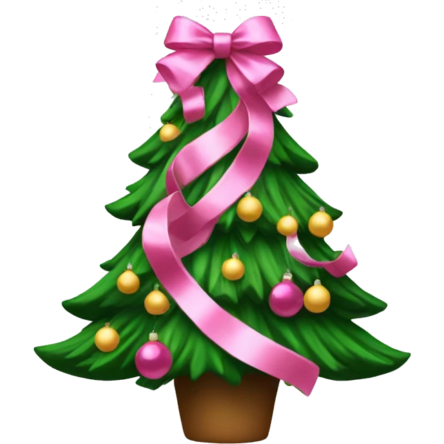 Christmas tree with pink bows emoji
