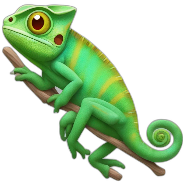 Chameleon with human body and muscles emoji