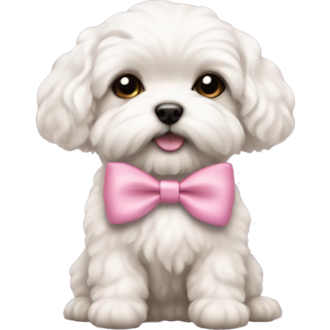 Schichon puppy pink bow  emoji