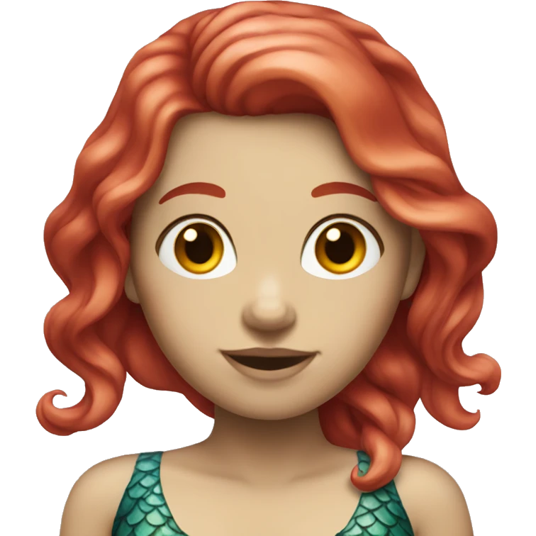 Mermaid with fair skin and crimson hair emoji