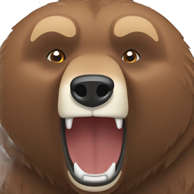 simple Grizzly Bear growling emoji