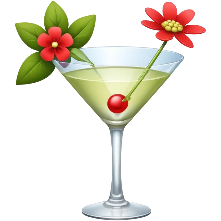Martini with flower  emoji