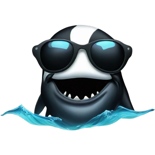 Killer whale wearing sunglasses  emoji