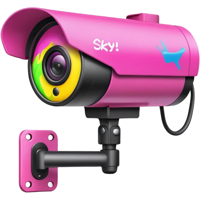 Security Camera pink with graffity emoji