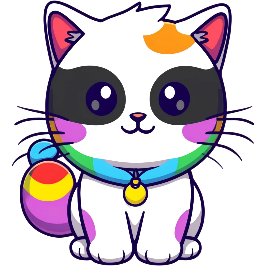 LGBTQ cat with rainbow colors emoji