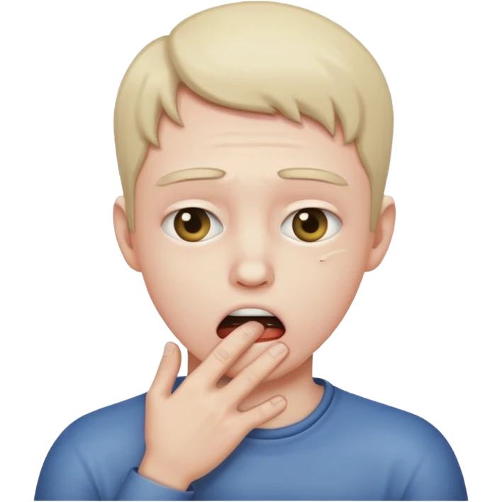 person choking themselves, neutral tone emoji