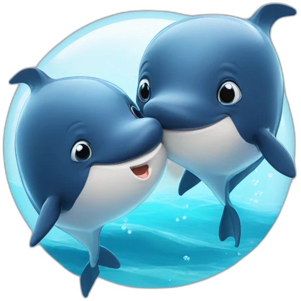 Dauphin kiss baleine emoji