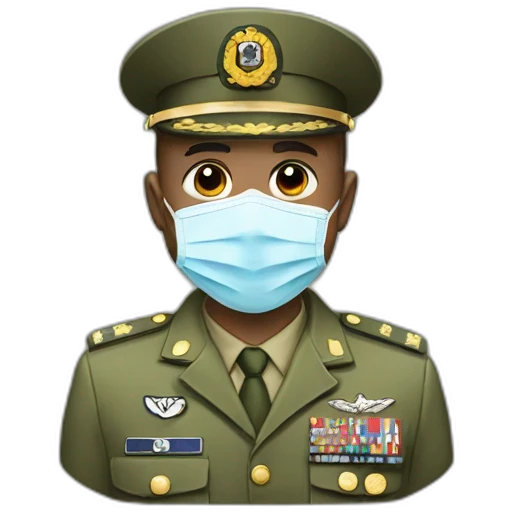 a military Head Portraits in a Medical masks emoji