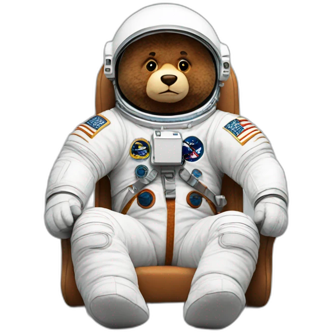 astronaut sit like a bear plush emoji