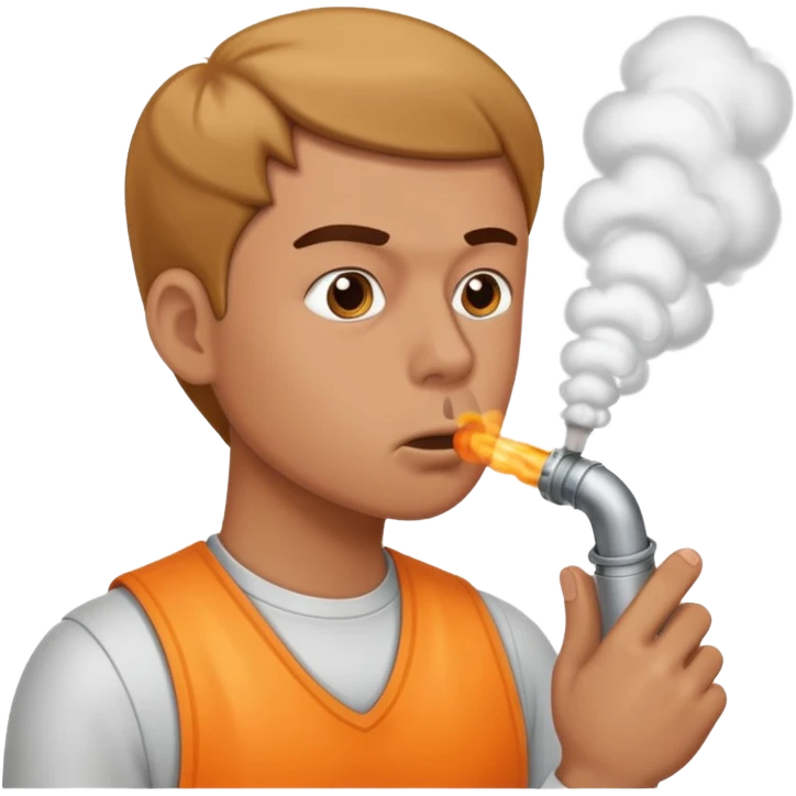 A nose that inhales exhaust fumes with power emoji