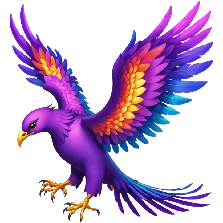 a purple pheonix with wings spread out emoji