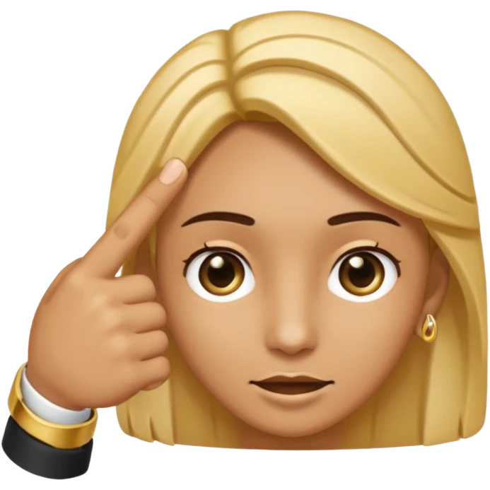 hand pointing to head emoji