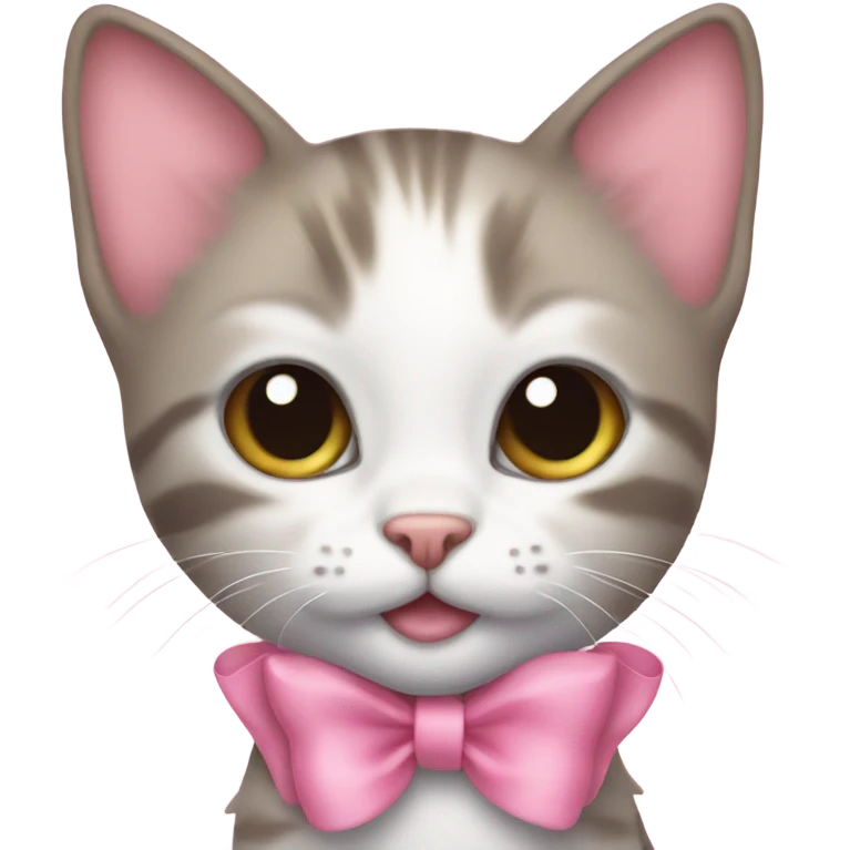 Kitten with a pink bow emoji