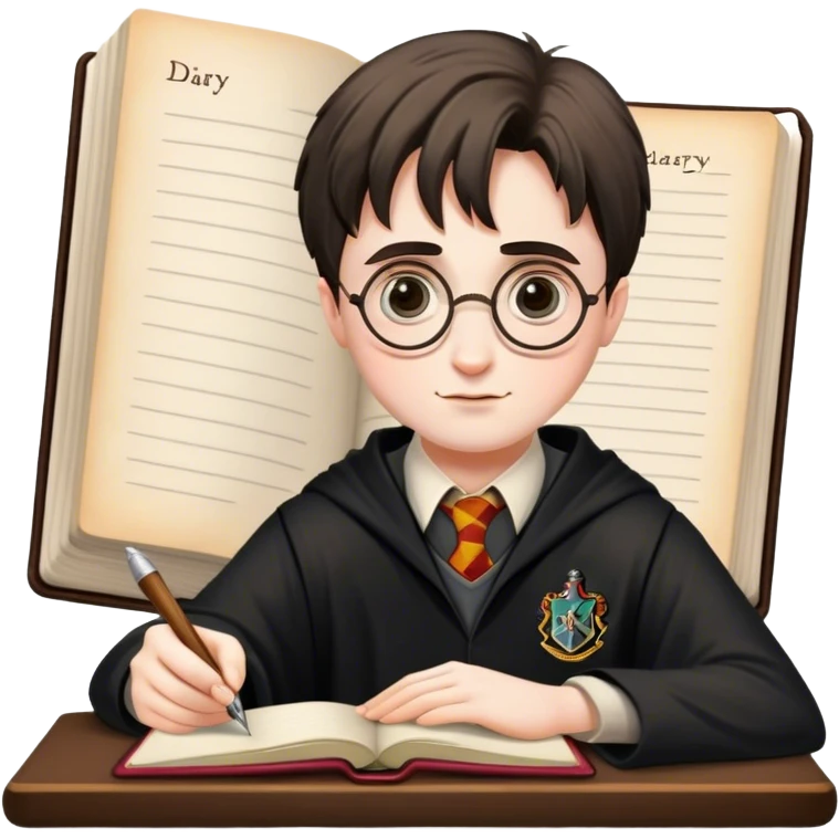Harry Potter writing a diary emoji