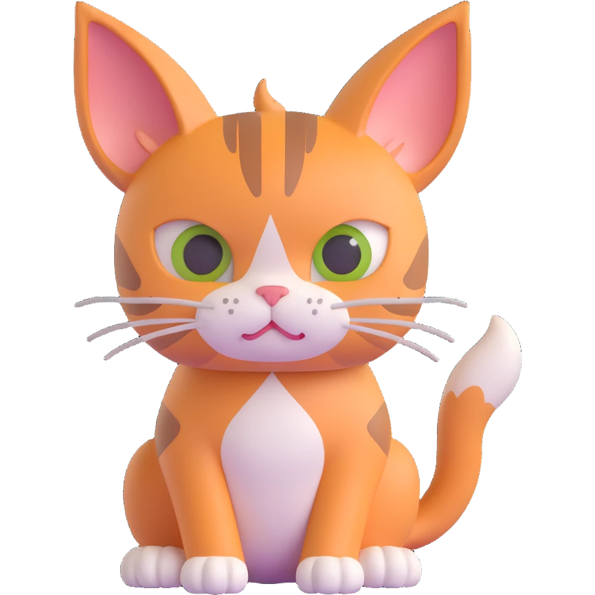 a sad cat with drooping ears, paws together in front, disappointed expression emoji