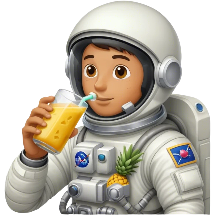 Astronaut drinking robitussin with pineapple emoji