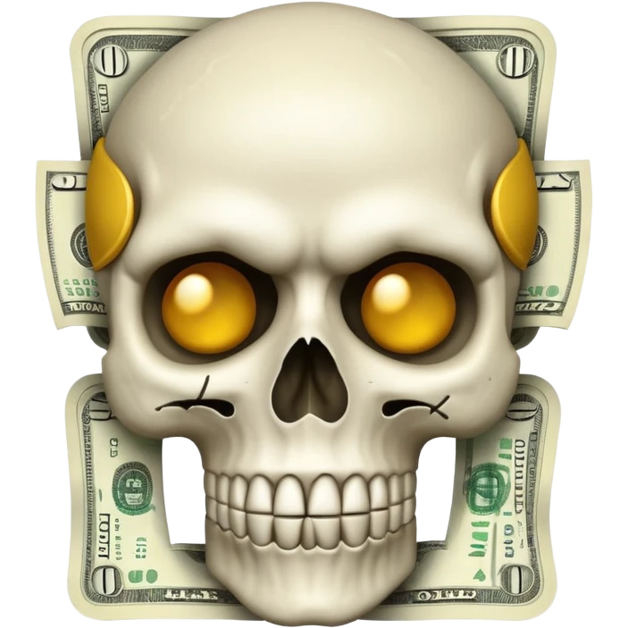 Money White Skull Emoji Face emoji