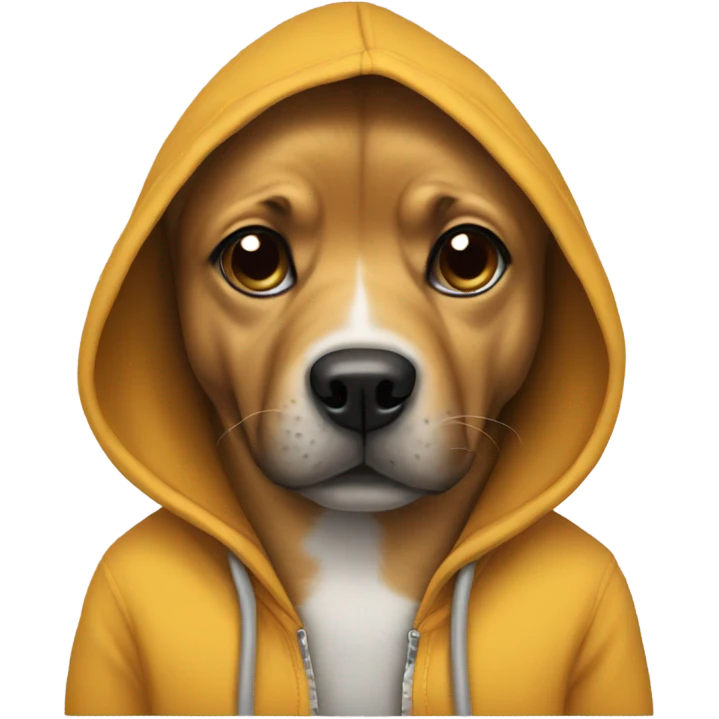 Dog wearing a hoodie emoji