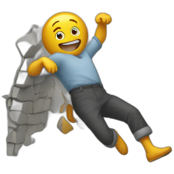 Cligner falling out of a wall emoji