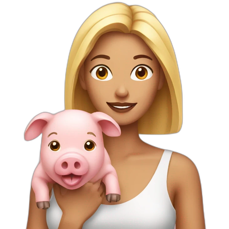 Woman with pig emoji