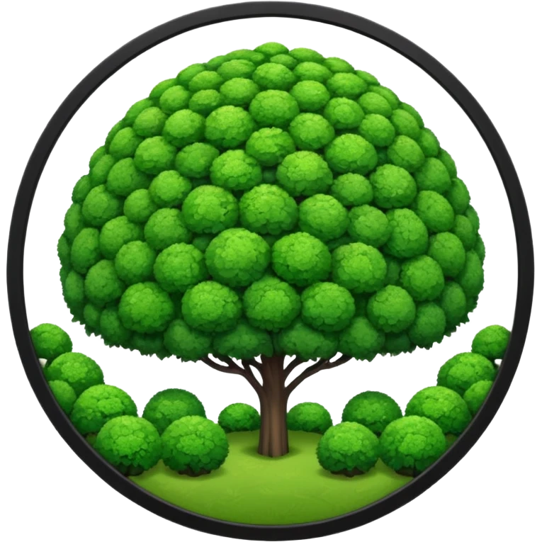 round shrubs in a large, spacious garden emoji