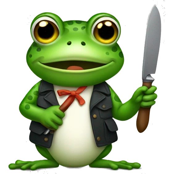 frog holding knife emoji
