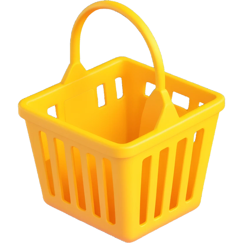 purple 3D shopping basket emoji