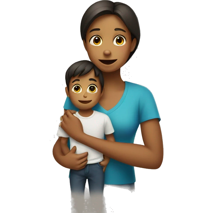niño pequeño con su mama emoji