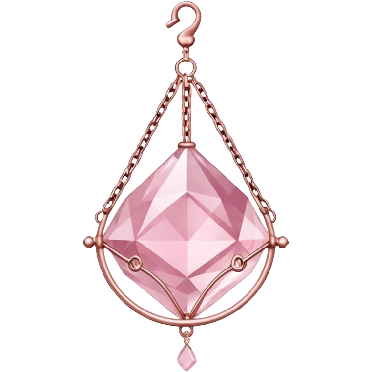 Rose-pink-metal-chained rose-quartz-crystallic romantic delicate fine pretty suncatcher  emoji